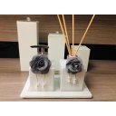 Ver imagem 1 de Kit Banheiro Organizador Porta Escovas Cotonetes Difusor Prata Branco