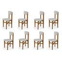 Ver imagem 1 de Kit 8 Cadeiras em Madeira Maciça Elisa para Sala de Jantar Off-white