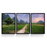 Quadro Paisagem Agricultura Natureza Conjunto 3 Peças - 1
