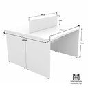 Ver imagem 2 de Estação de Trabalho 2 Lugares Mesa de Escritório 140x60 Netmobil - Branco