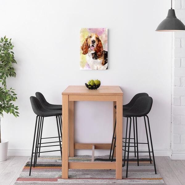 Quadro Cachorro Basset Hound Pet Colorido Decorativo Sala - 2
