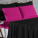 Ver imagem 2 de Jogo de Cama King Nobre 4 Peças Lençol com Elástico de 30cm de Altura Malha 100% Algodão - Preto