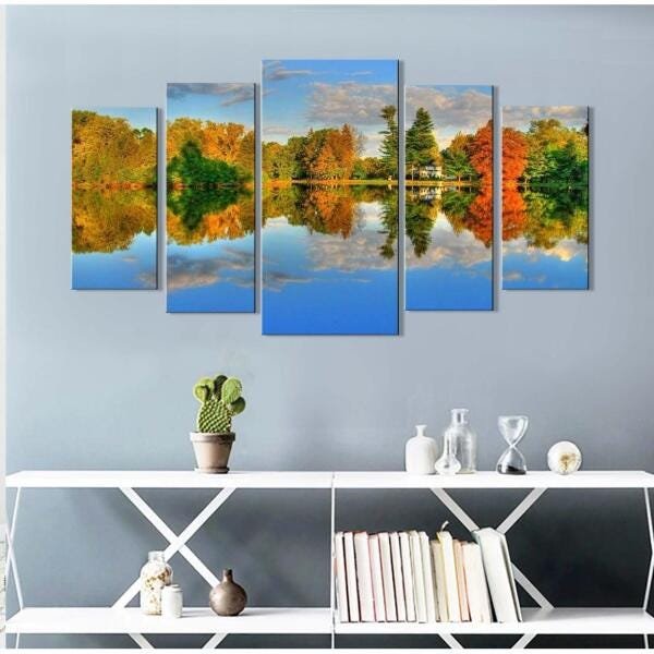 Quadro Decorativo Paisagem Floresta 5 Peças M2 - 3