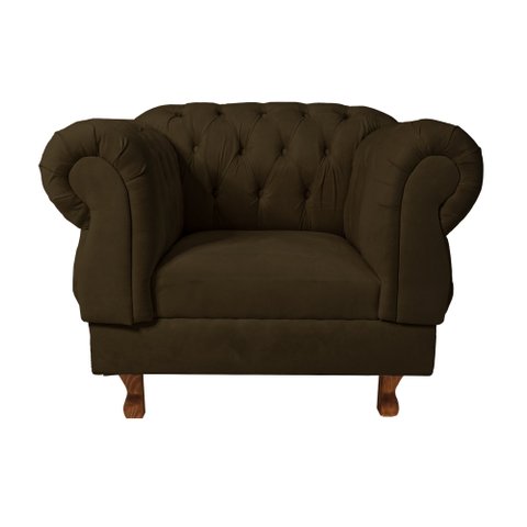 Poltrona Elisabeth Chesterfield Capitone Suede Marrom / Decoração, Sala, Tv, Estar, Recepção , barbe