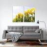 Conjunto 2 Quadros Flores Tulipas Amarelas decorativo Canvas - 3