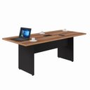 Ver imagem 1 de Mesa de Reunião para Escritório com Caixa de Tomada Yaris Yar2091 Office 200x90cm Marrom/preto