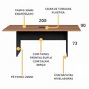 Ver imagem 4 de Mesa de Reunião para Escritório com Caixa de Tomada Yaris Yar2091 Office 200x90cm Marrom/preto