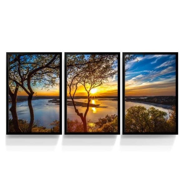 Quadro Mar Ao Por do Sol decorativo Para Sala e Escritórios - 1