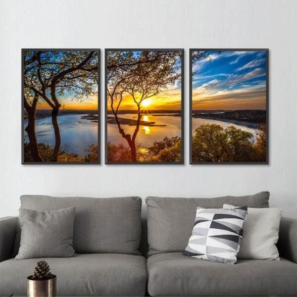 Quadro Mar Ao Por do Sol decorativo Para Sala e Escritórios - 2