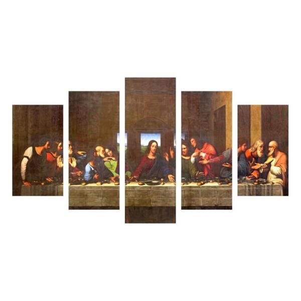 Quadro Jesus Cristo Ultima Ceia Decorativo 114X65 - 1