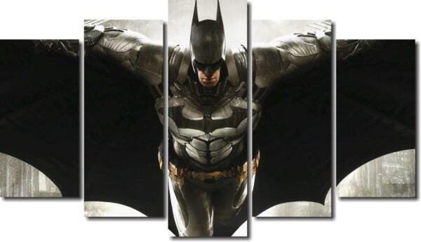 Quadro Decorativo Filme Batman Vs Arkham 5 Peças - 1