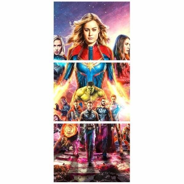 Quadro Ultimato Capitã Marvel Decorativo 65X160 - 1