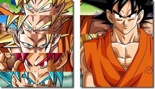 Quadro Decorativo Dragon Ball Z Goku Sayajin 2 Peças M13 no Shoptime