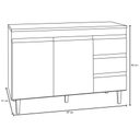 Ver imagem 3 de Balcão Gabinete de Pia Andréia 100cm Cinza sem Tampo - Ajl Moveis