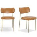 Ver imagem 1 de Kit 2 Cadeiras Stela Champanhe Escritório Couríssimo Whisky - Vallisa Decor