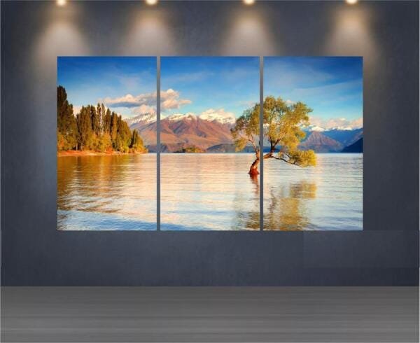 Quadro Mosaico 3 Peças Mdf 6Mm Paisagem 4K 05 - 1