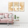 Quadro Decorativo India Deus Ganesh 3 Peças Bege Para Sala - 1