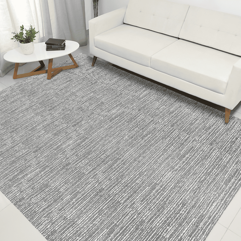 Tapete Sala Quarto Artesanal 3,00 X 2,00m Antiderrapante Cru Cinza Mesclado Moderno Rústico Grande