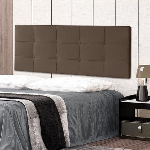 Cabeceira Painel Solteiro 0,90m Roma Suede Marrom Dal Poz Estofados