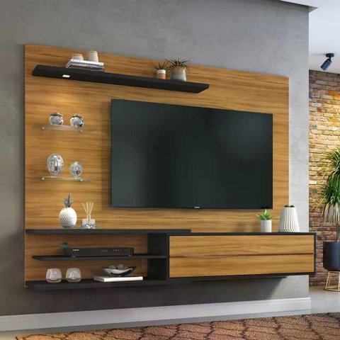 Painel para Tv até 60" Freijó com Preto