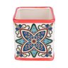 Cachepot Cerâmica Squared Floral Vintage Urban - 2
