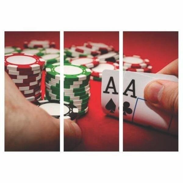 Quadro Poker Dupla De As Decorativo 95X65 - 1