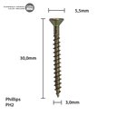 Ver imagem 6 de Parafuso Chipboard Phillips Stein 3.0x30 Caixa 1.000 Pçs