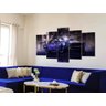 Quadro Decorativo 129X63 Sala Quarto Arte Carro Ford Azul - 4
