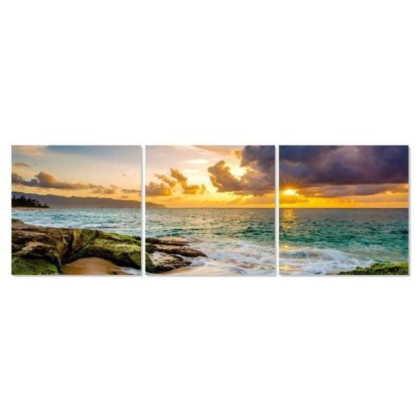 Quadro decorativo Mar Céu Ao Entardecer Jogo Grande Tecido - 1