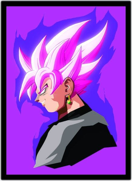 Quadro Dragon Ball Goku Anime Desenho com Moldura G05 - 1