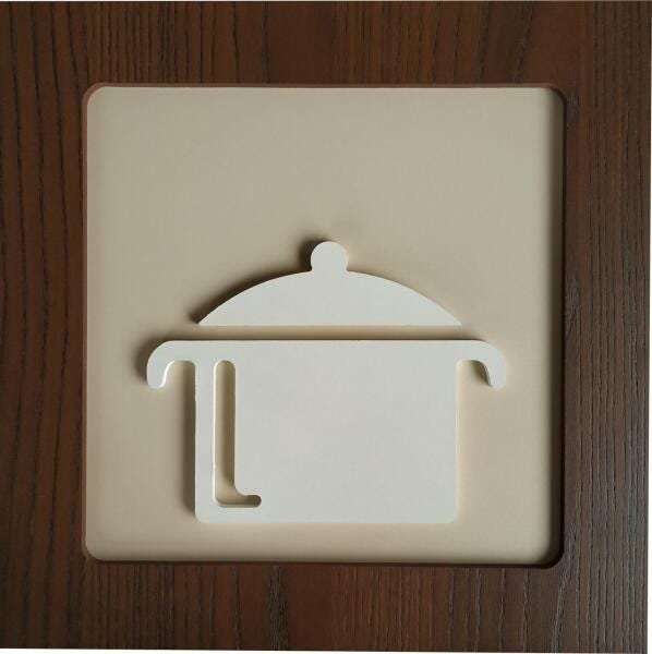 Kit 2 Quadros Decorativos Panela Talheres Marrom E Branco - 2