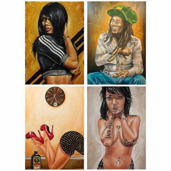 Quadro Retro Jeremy Bebidas Bar Decor Mulheres 22X30 - 1