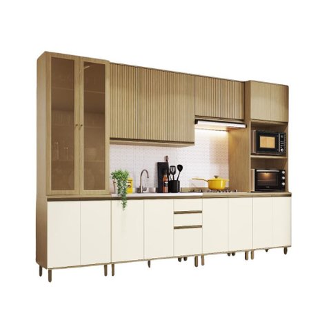 Cozinha Nova Dubai  Mdf 16 Portas 3 Gavetas  Casamia