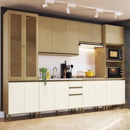 Cozinha Nova Dubai  Mdf 16 Portas 3 Gavetas  Casamia - 2