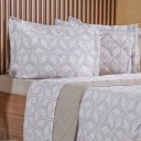 Ver imagem 2 de Kit Colcha Casal 200 Fios Estampada New 100% Algodão 220x240cm Rayon