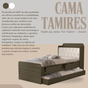 Ver mais imagens de Cama Solteiro Tamires de Mdf com Cabeceira Estofada e Auxiliar + 2 Colchões D20