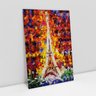 Quadro Para Sala Torre Eiffel Em Tintas Colorido Decorativo - 1