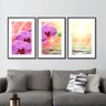 Conjunto 3 Quadros Flores Orquídeas Arte decorativo Moldura - 3