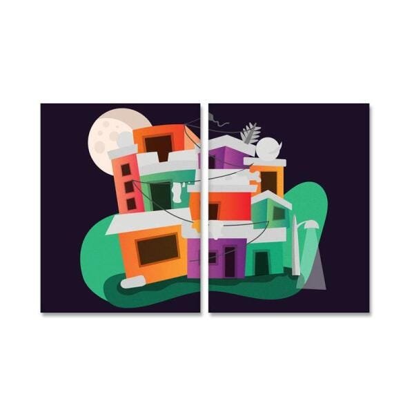 Quadro favela ilustrada decorativa 22x30 - 1