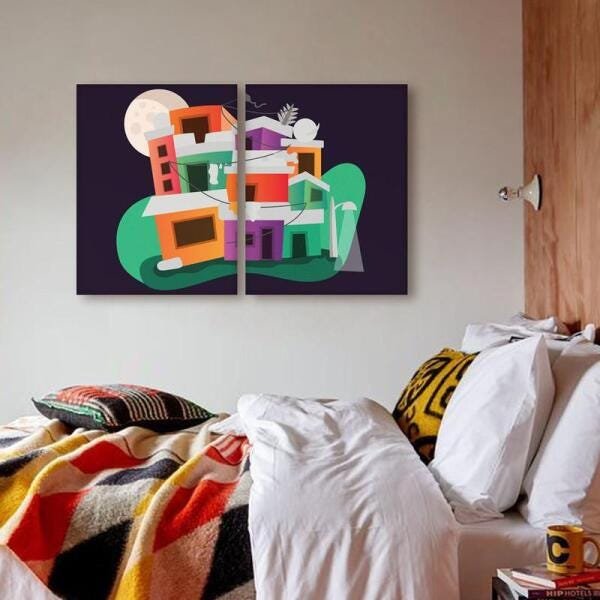 Quadro favela ilustrada decorativa 22x30 - 2