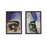 Kit 2 Quadros Decorativos Moldura Parede Face Mulher Olhos - 2