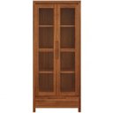 Ver imagem 7 de Cristaleira Dunia F06 2 Portas 3 Prateleiras Madeira Maciça com LED Marrom Lyam Decor