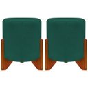 Ver imagem 1 de Kit 2 Puff Sala Eloah Suede Cores Pé Castanho