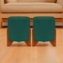 Ver imagem 2 de Kit 2 Puff Sala Eloah Suede Cores Pé Castanho