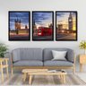 Kit 3 Quadros Londres Com Moldura A3 - 32 X 43 Cm - 3
