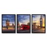 Kit 3 Quadros Londres Com Moldura A3 - 32 X 43 Cm - 1