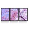 Quadro Mosaico Flores Cerejeiras Com Moldura decorativo - 1