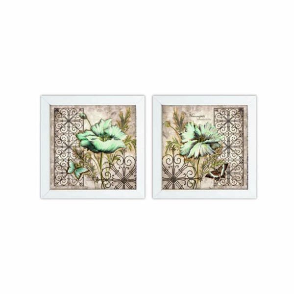Kit 2 Quadros Decorativos Madame Capricho Flores com Vidro 23Cm - 1