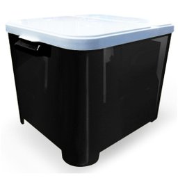 Porta Ração Pote Portátil para até 15 Kg com Tampa Furacão Pet - Preto - 1