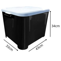 Porta Ração Pote Portátil para até 15 Kg com Tampa Furacão Pet - Preto - 2